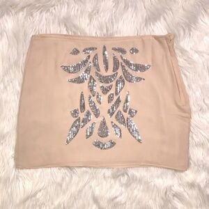H&M Nude Silver Sequins Skirt